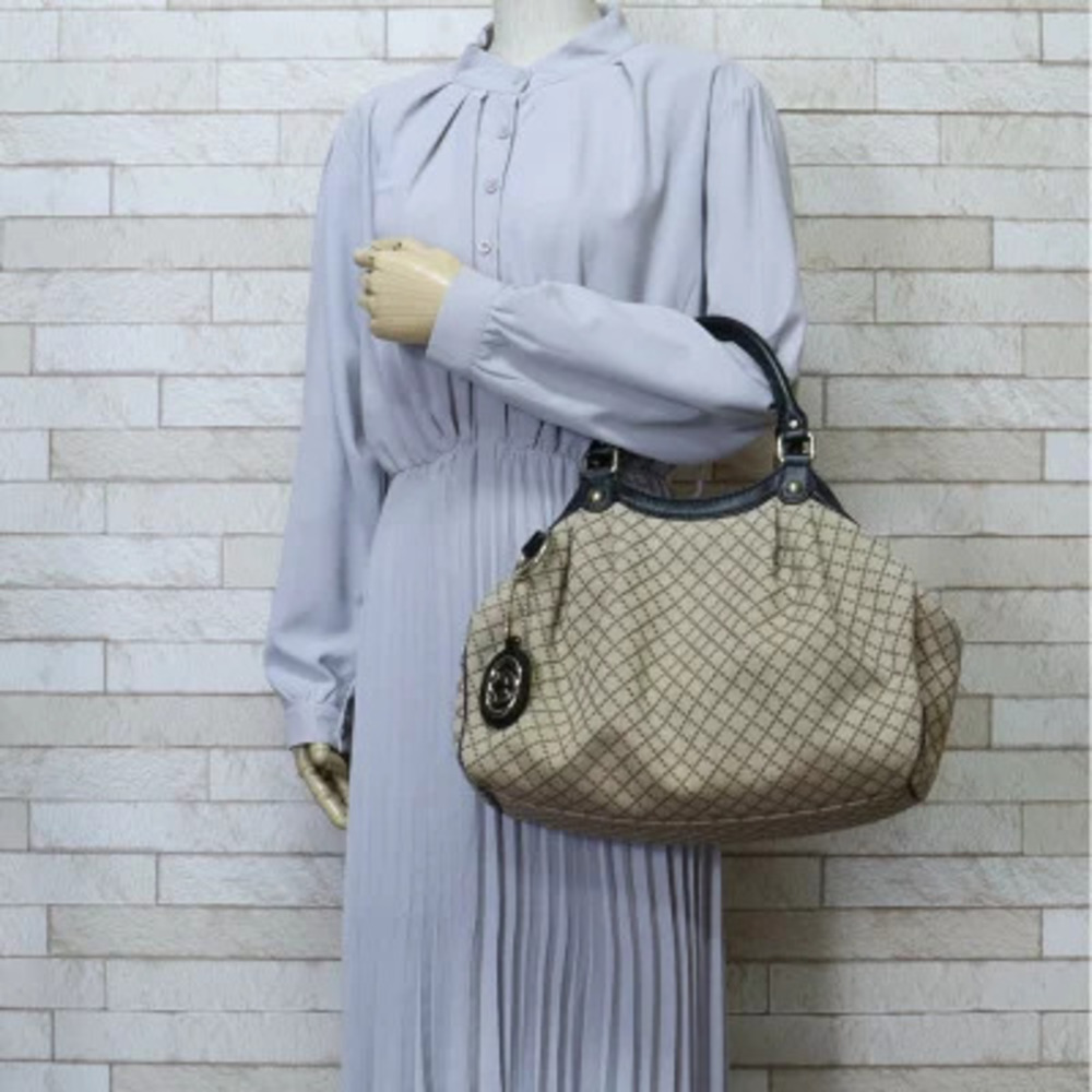Gucci Diamante beige canvas handbag